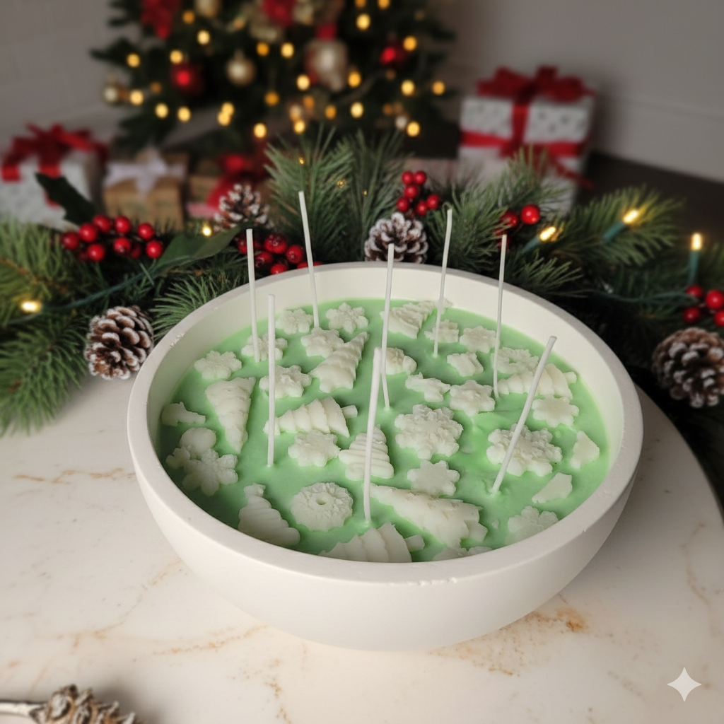 Luxury Christmas Soy Wax Scented Candle ( Christmas Tree Pine )