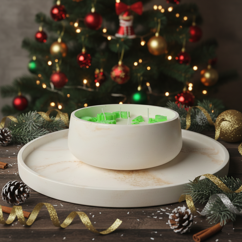 Luxury Christmas Soy Wax Scented Candle ( Christmas Tree Pine )