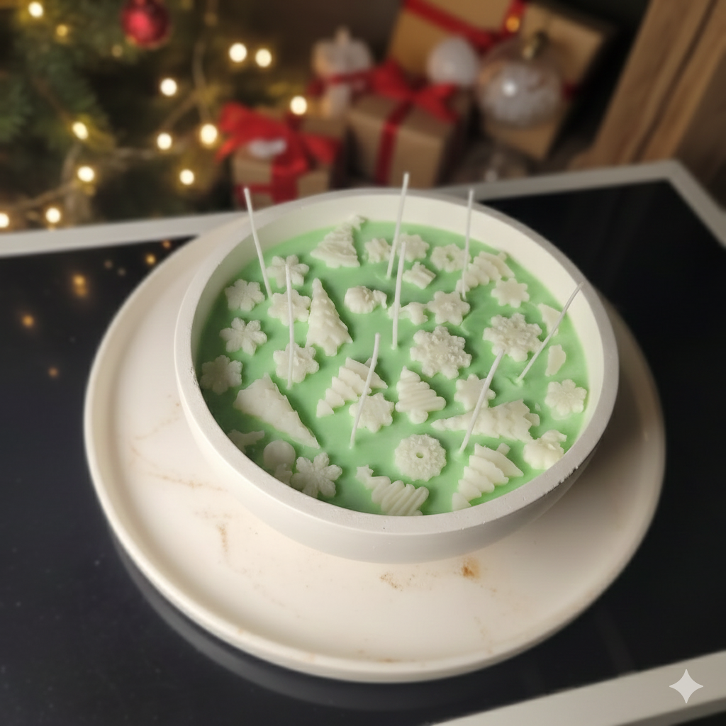 Luxury Christmas Soy Wax Scented Candle  ( Christmas Tree Pine )