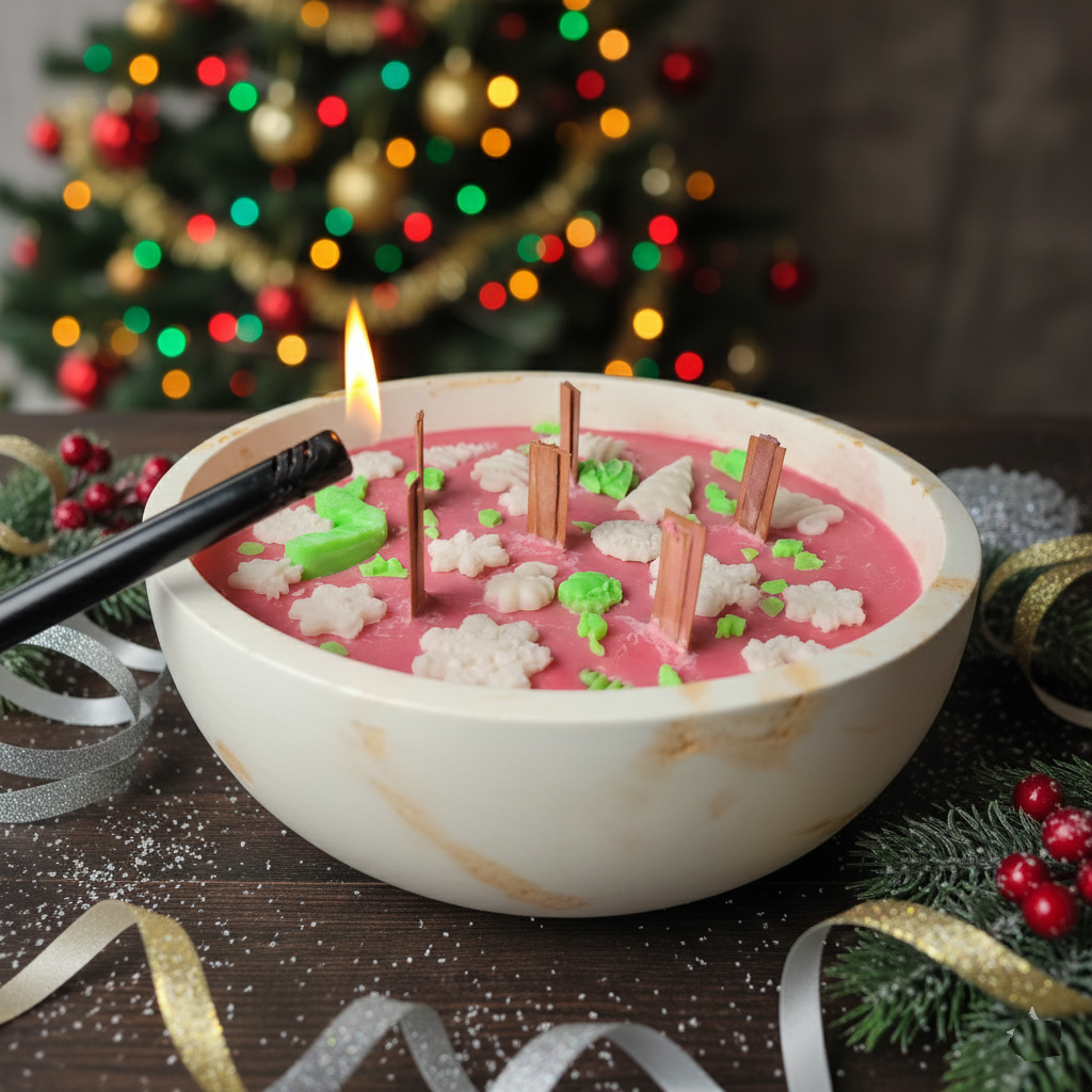 Luxury Christmas Soy Wax Scented Candle  ( Christmas Pine Tree )