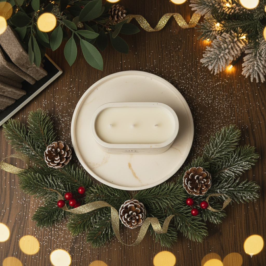 Luxury Christmas Scented Candle (Vanilla & Cinnamon)