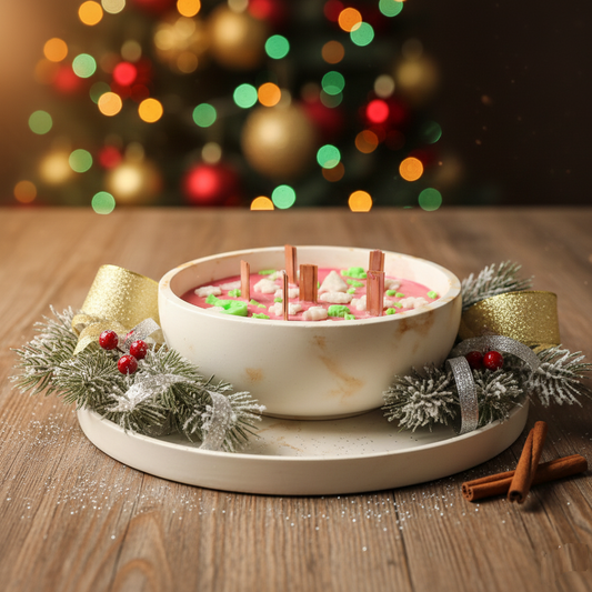 Luxury Christmas Soy Wax Scented Candle  (Vanilla & Cinnamon Spice )