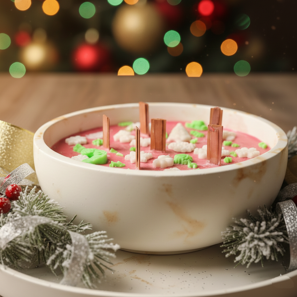 Luxury Christmas Soy Wax Scented Candle  (Vanilla & Cinnamon Spice )