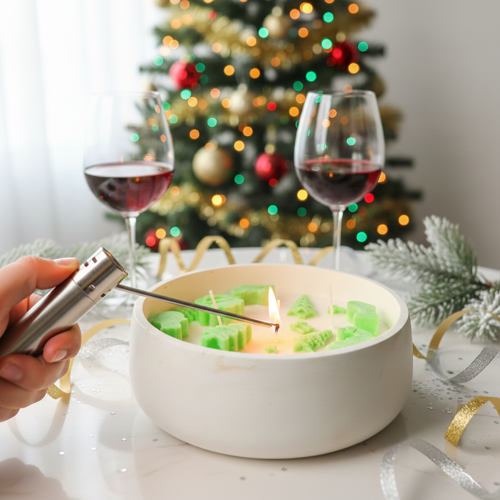 Luxury Christmas Soy Wax Scented Candle  ( Christmas Tree Pine )